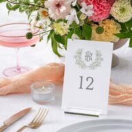 Luxury Floral Monogram Table Numbers Cotton Signature