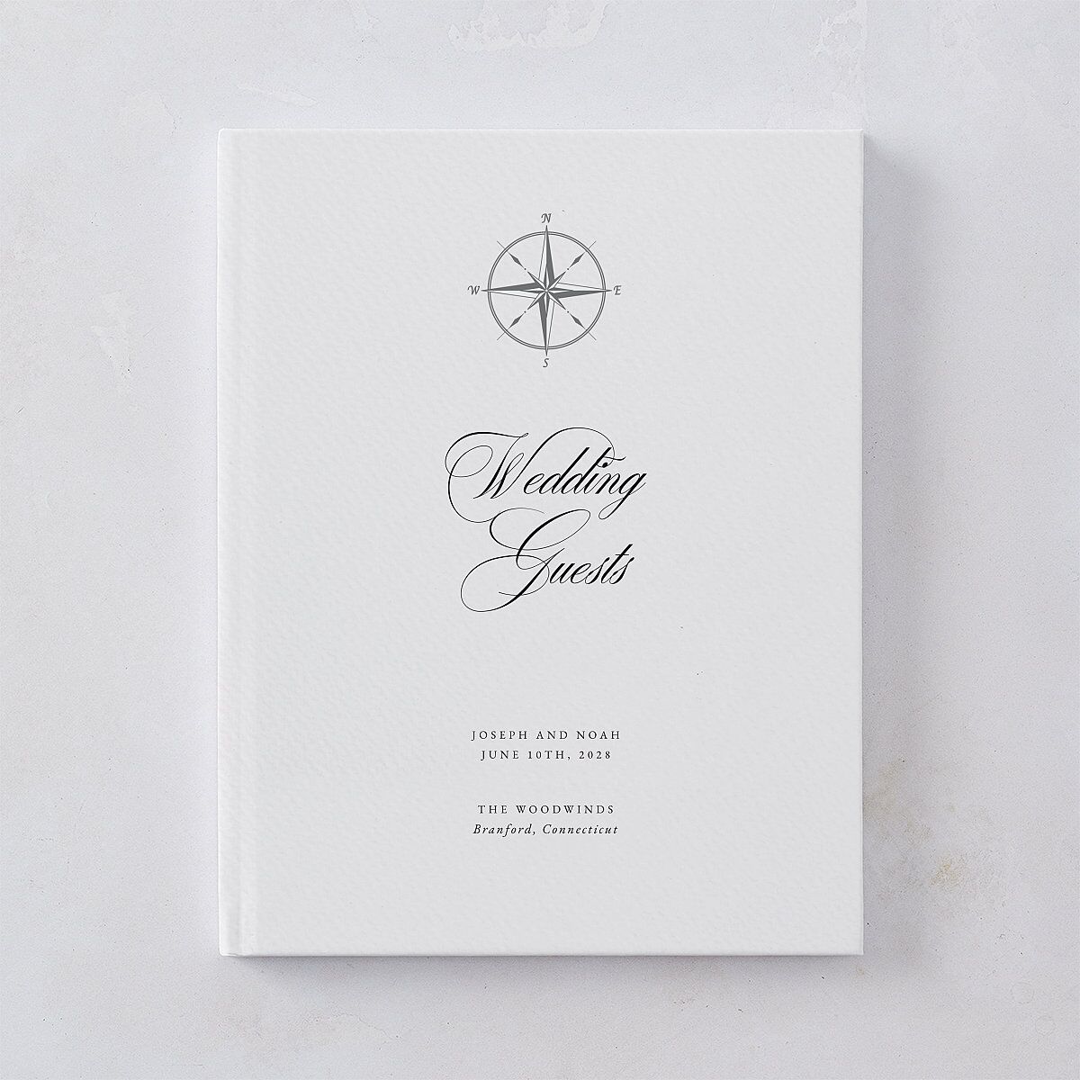 Formal Nautical Wedding Guest Book Midnight