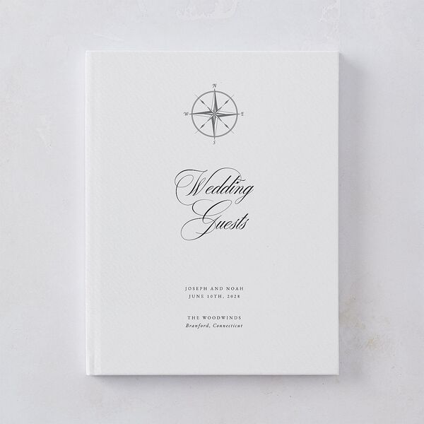 Formal Nautical Wedding Guest Book Midnight
