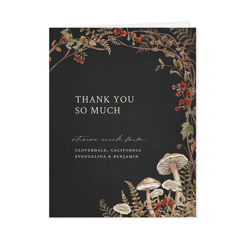 Mushroom Garden Fairytale Thank You Cards Midnight