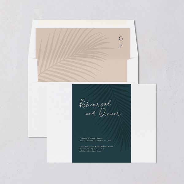 Lavish Palm Rehearsal Dinner Invitations Deep Lake Signature Blank