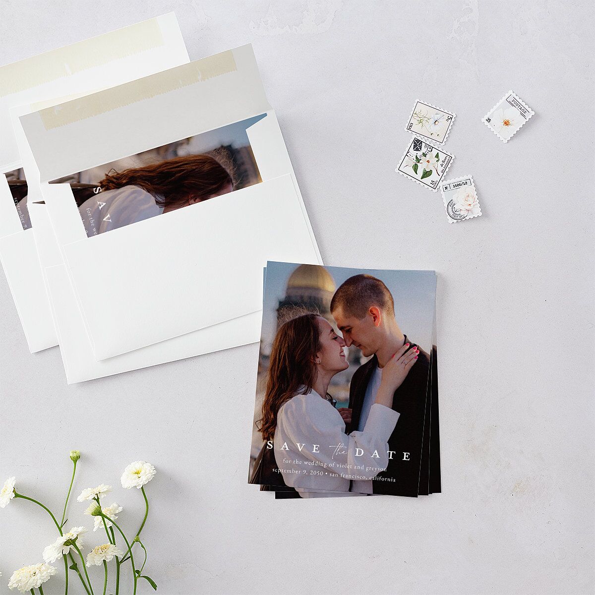 Ethereal Floral Save the Date Petite Cards — view 4
