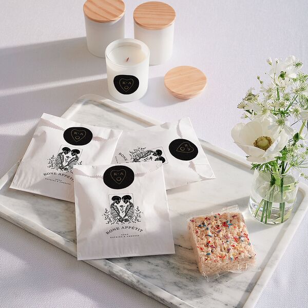 Skeleton Spirits Wedding Day Paper Favor Bags White Licorice Wax-Lined Food Safe Paper