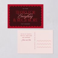 Most Wonderful Greeting Thank You Postcards Maroon