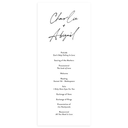 Modern Gallery Wedding Programs Pure White Signature