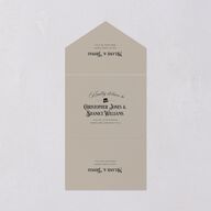 Steampunk Vintage All-in-One Wedding Invitations Charcoal Signature Light Both Recipient and Return Addresses No