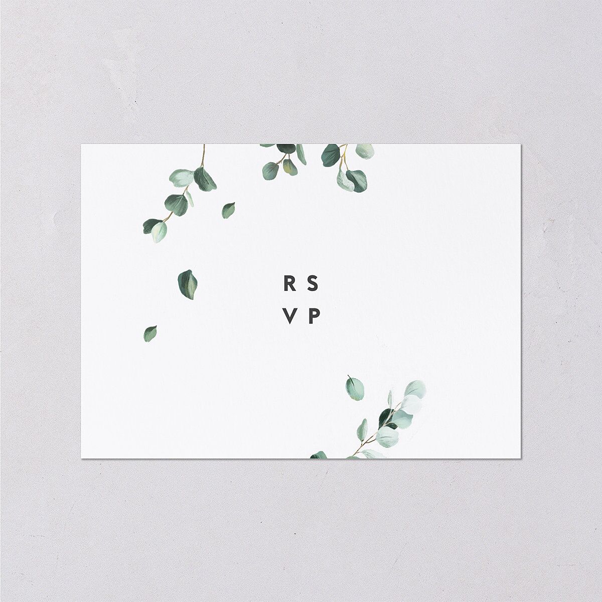 Modern Eucalyptus Wedding Response Cards Pure White Signature Standard