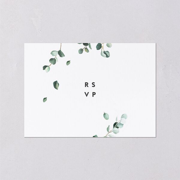 Modern Eucalyptus Wedding Response Cards Pure White Signature Standard