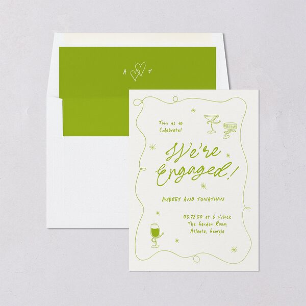 Whimsical Dancing Cocktails Engagement Party Envelope Liners Pear Standard