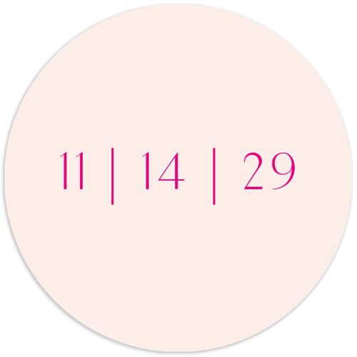 Shimmering Frame Wedding Stickers Pink Cotton Circle