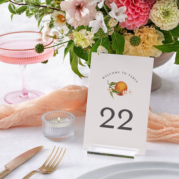 Botanical Citrus Garden Table Numbers Rose Gold Signature