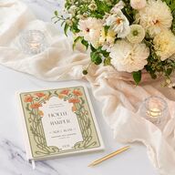 Vintage Nouveau Floral Wedding Guest Book Pear