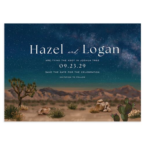 Desert Cactus Save the Date Cards Deep Lake Signature smooth Blank No Standard