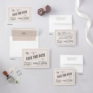 Western I Do BBQ Save The Date Magnets Taupe Magnet Paper