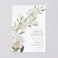 Elegant Orchid Bridal Shower Invitations Pure White Signature Blank Standard