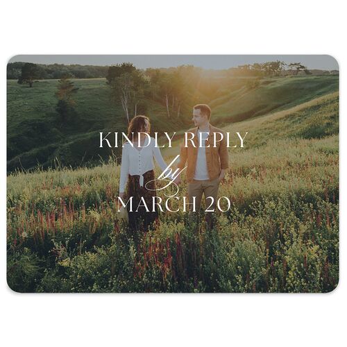 Classic Picture Photo Wedding Response Cards Dusty Blue Signature Rounded