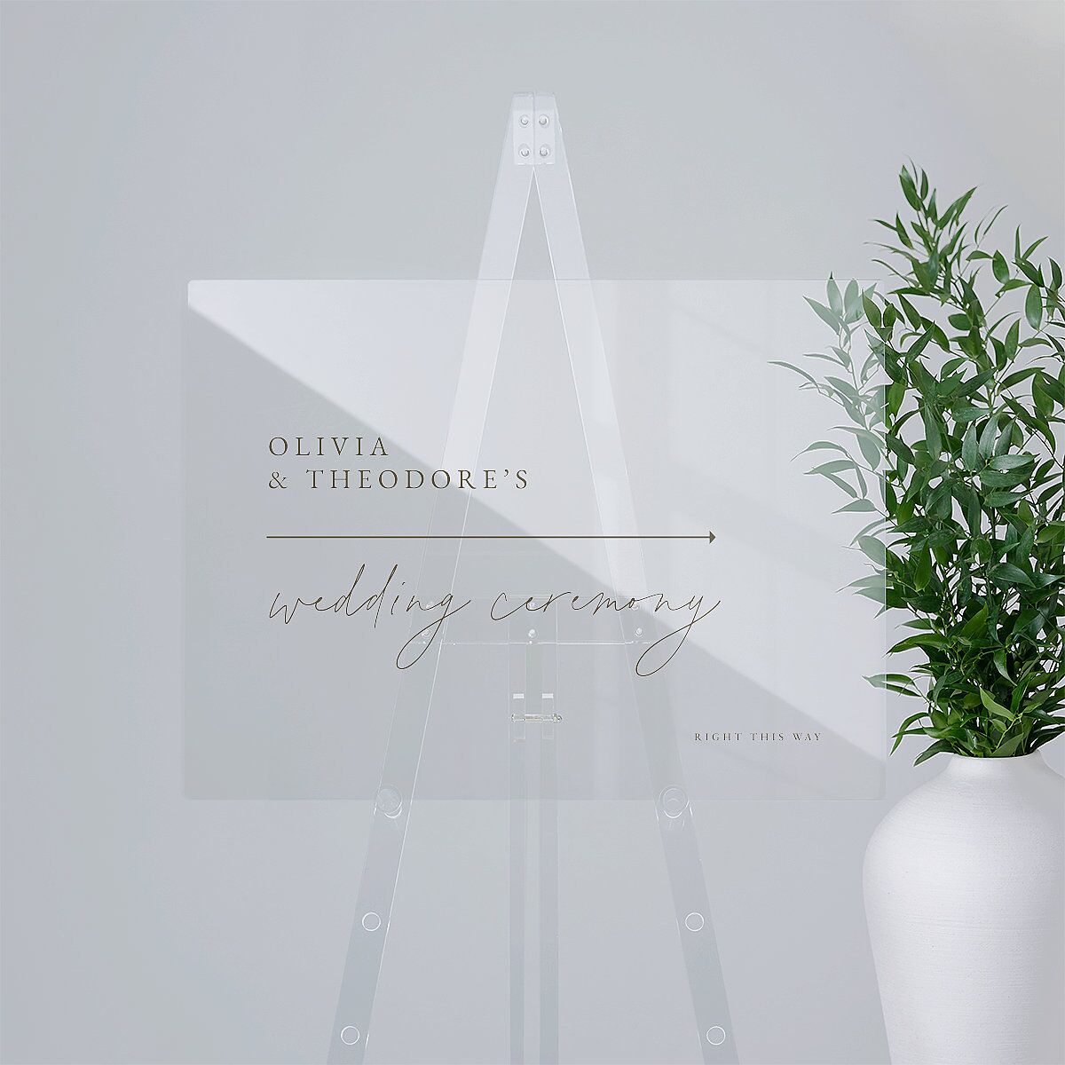 Eucalyptus Bouquet Acrylic Direction Sign Medium Terracotta Standard Acrylic M Direction