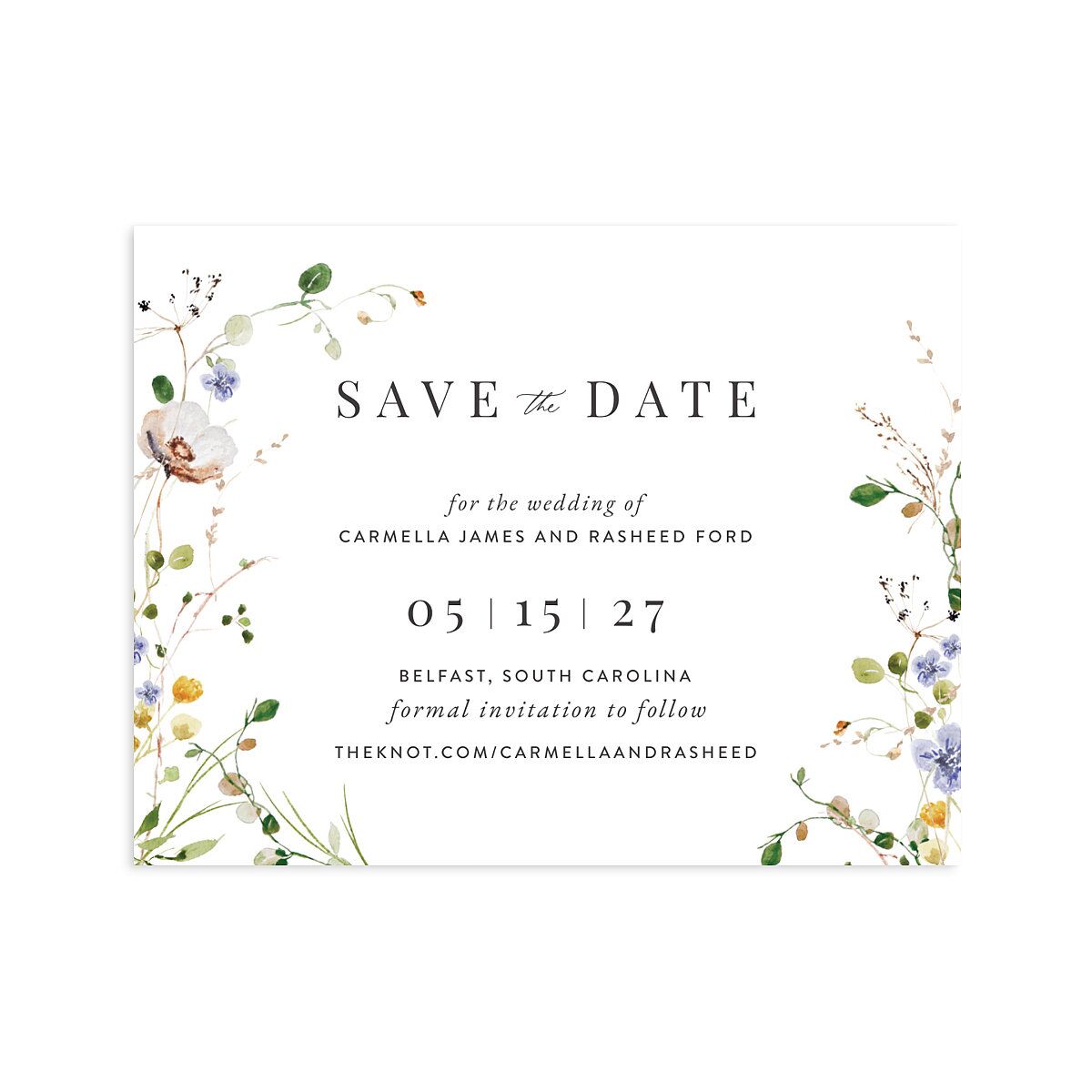 Delicate Wildflower Save the Date Petite Cards