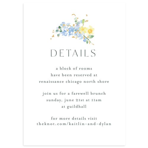 Pastel Flower Arch Foil Wedding Event Detail Cards Gold Lilac Signature Standard