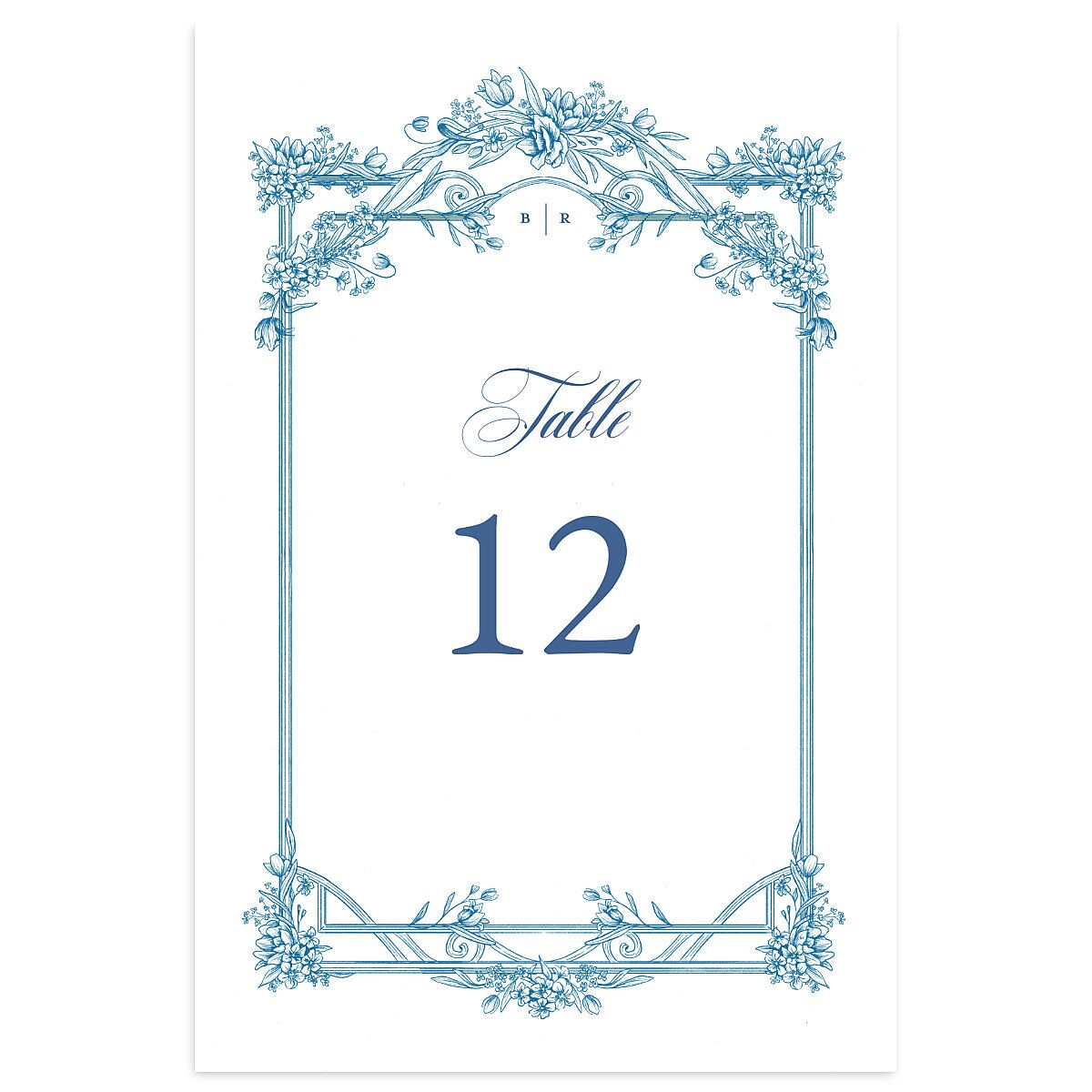 Elegant Antique Toile Frame Table Numbers by Bridgerton