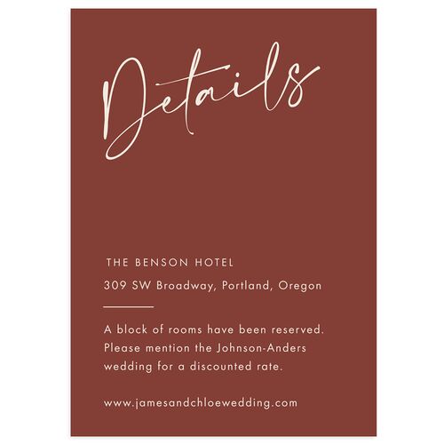 Simple Script Wedding Enclosure Card Vintage Pink Signature Standard