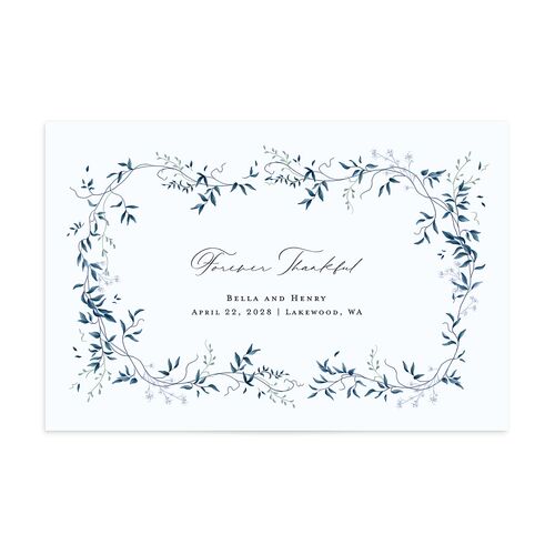 Dainty Fairytale Greenery Thank You Postcards Dark Navy