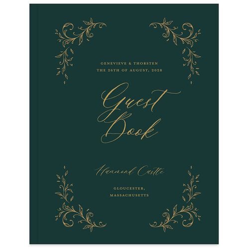 Dark Vintage Fantasy Guest Books Dark Emerald