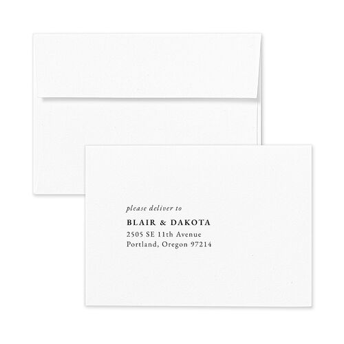 Vertical Names Response Card Envelopes Rose Dark Green Return Address Signature Standard