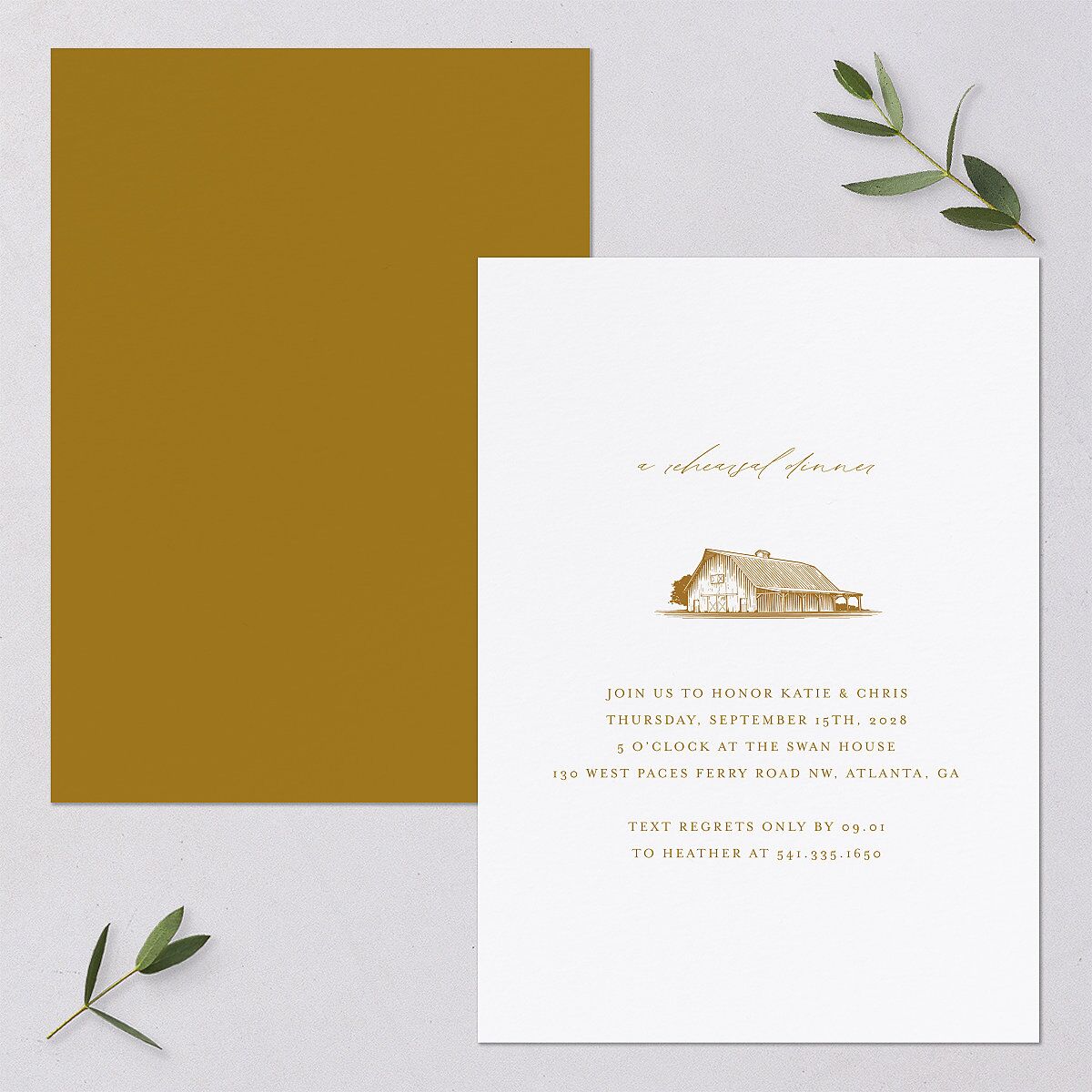 Classic Landscape Rehearsal Dinner Invitations — view 1