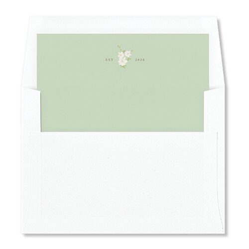 Fairytale Wildflower Crest Envelope Liners Sage Standard