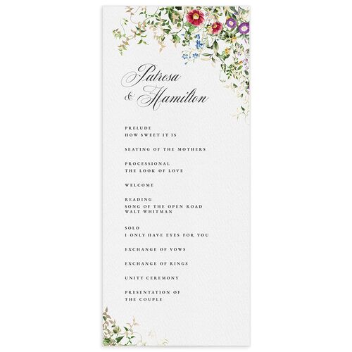 Opulent Garden Foil Wedding Programs - White