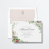 Opulent Garden Foil Rehearsal Dinner Invitations Pure White Signature