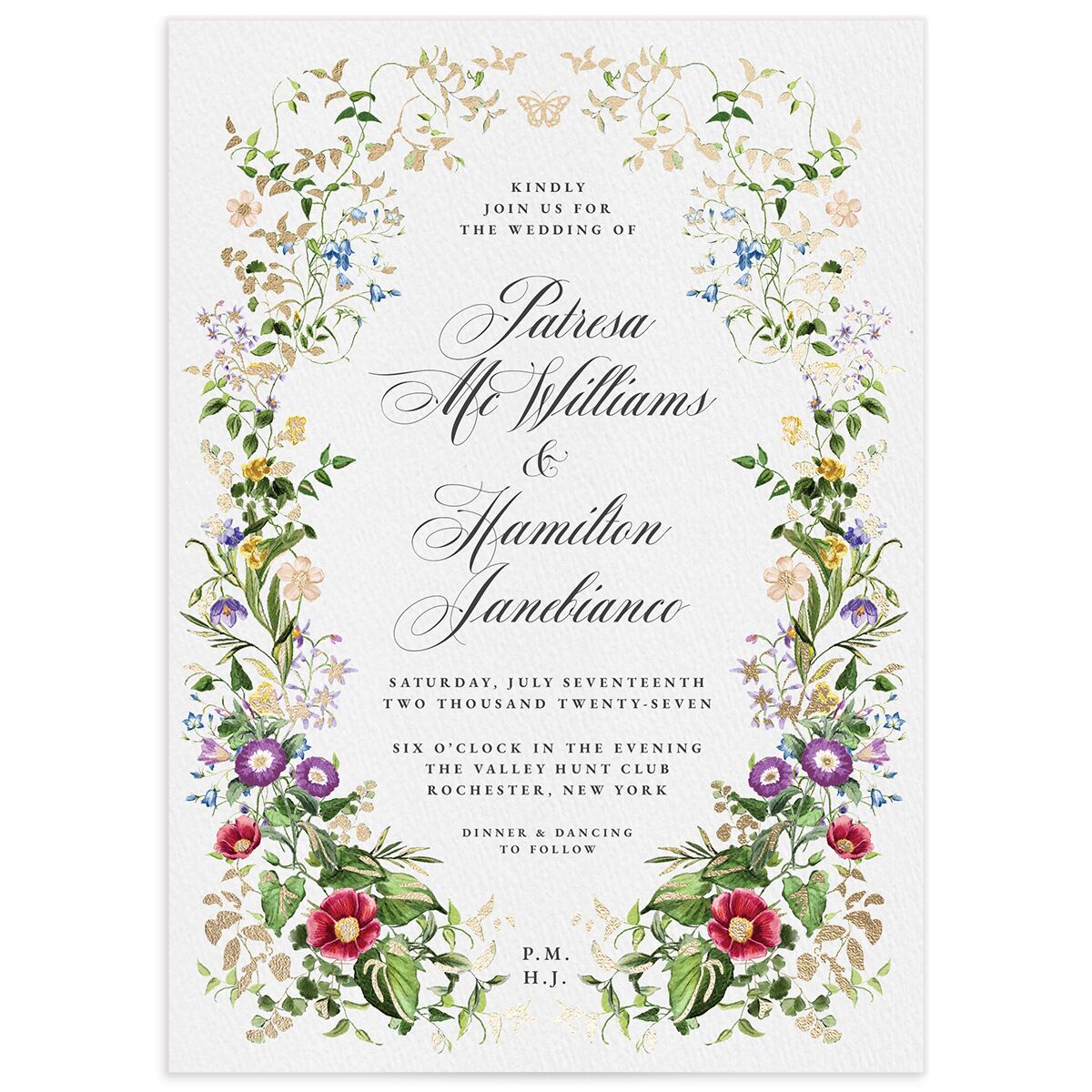 Opulent Garden Foil Wedding Invitations