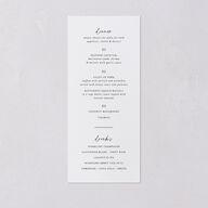 Captured Love Engagement Party Menus Pure White Signature