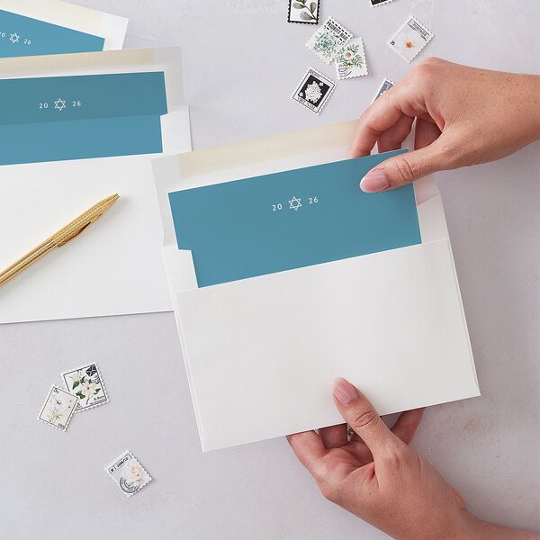 Baby's First Hanukkah Confetti Envelope Liners Pure White Standard