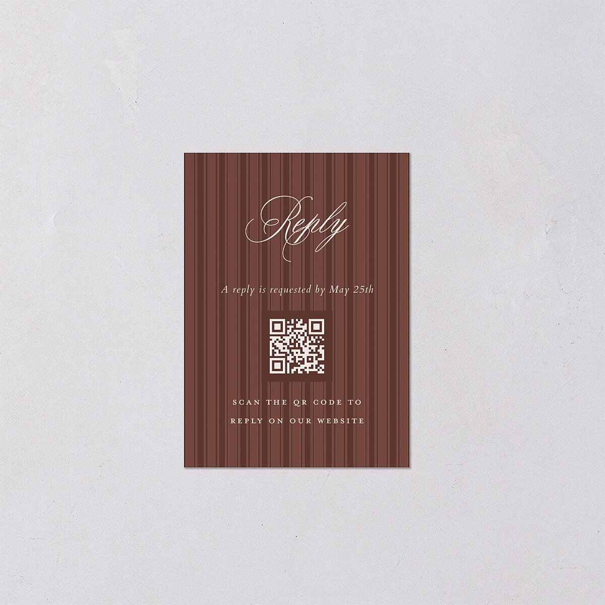 Vintage Oval Monogram QR Code RSVP Cards Merlot Signature Standard