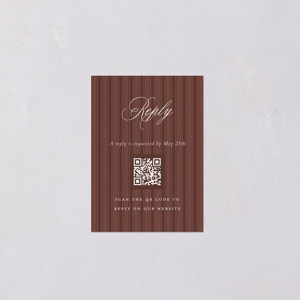 Vintage Oval Monogram QR Code RSVP Cards Merlot Signature Standard