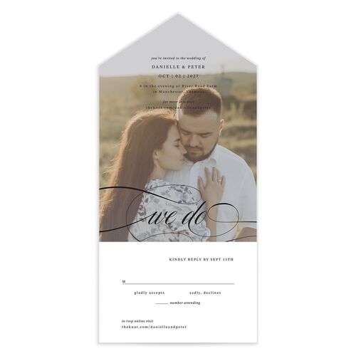Photo Vow All-in-One Wedding Invitations - Black