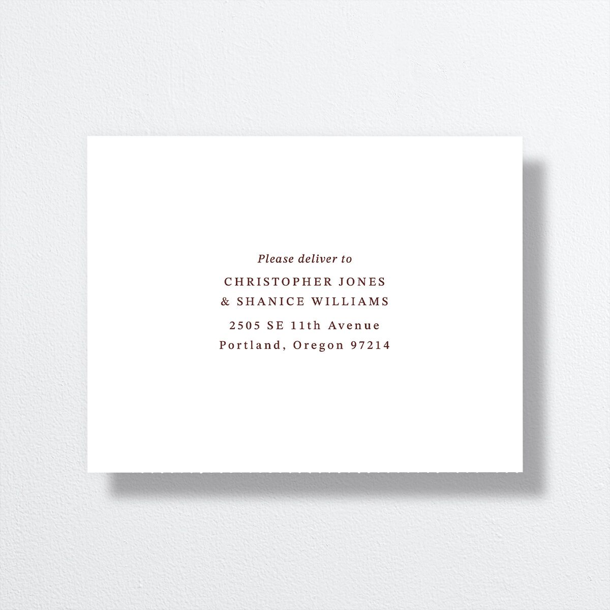 Photo Vow All-in-One Wedding Invitations Burgundy Signature Light Both Recipient and Return Addresses No