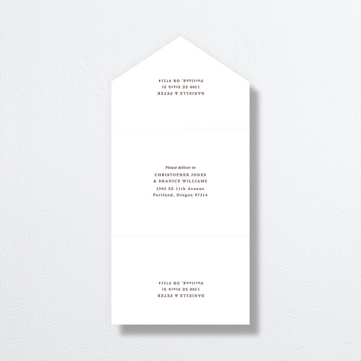 Photo Vow All-in-One Wedding Invitations Burgundy Signature Light Both Recipient and Return Addresses No