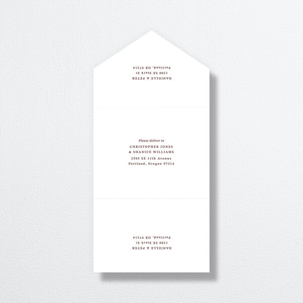 Photo Vow All-in-One Wedding Invitations Burgundy Signature Light Both Recipient and Return Addresses No