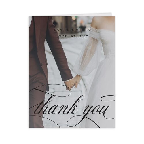 Photo Vow Thank You Cards - Black