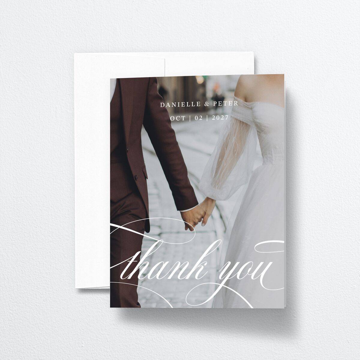 Photo Vow Thank You Cards Burgundy