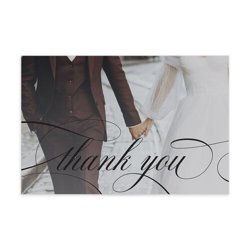 Photo Vow Thank You Postcards - Black