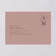 Rustic Monogram Bridal Shower Invitations Dusty Rose Signature Blank Standard