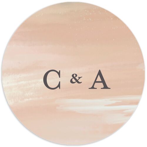 Painted Beach Wedding Stickers Dusty Blue Circle