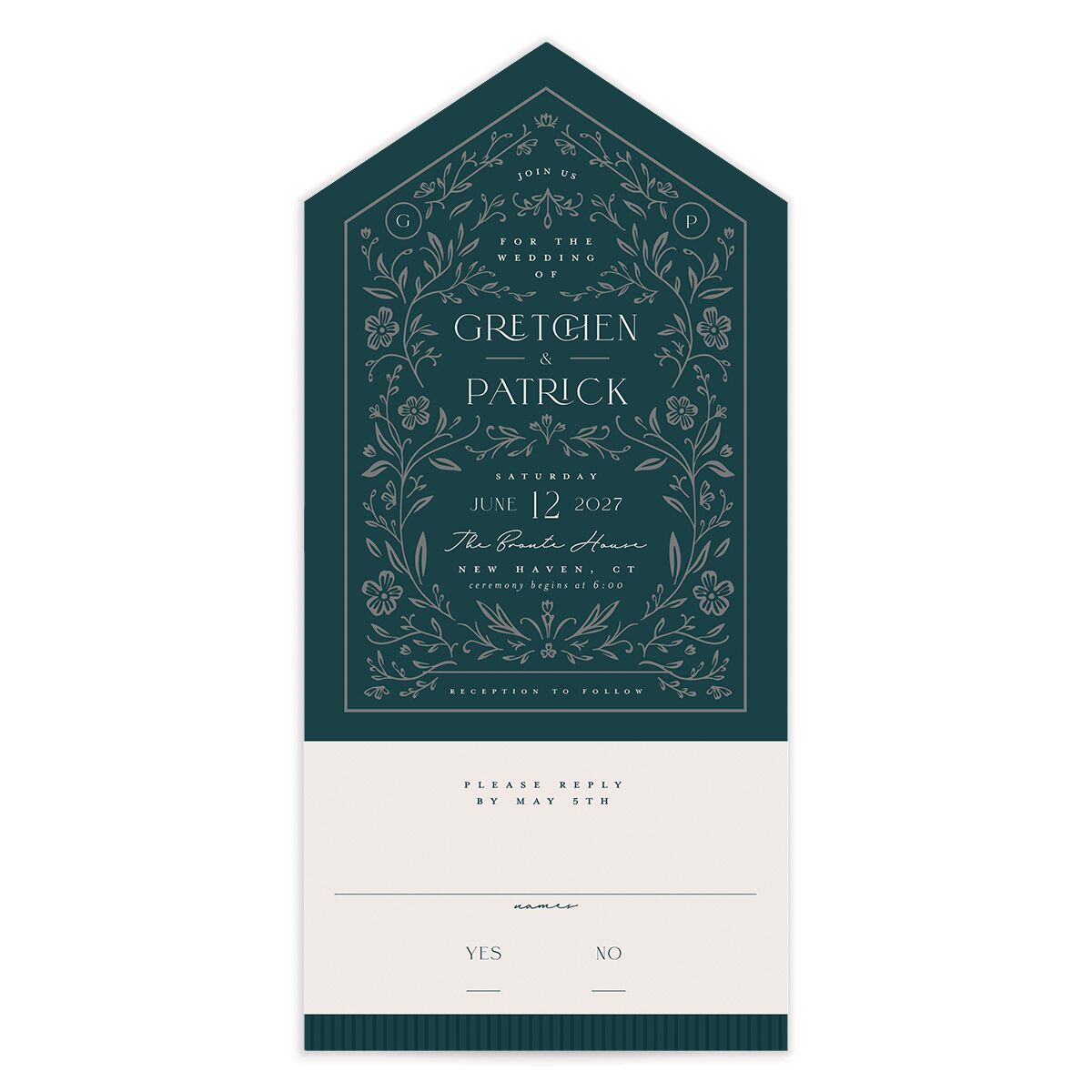 Ornate Storybook All-in-One Wedding Invitations