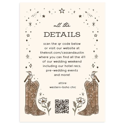 Southwestern Nouveau Wedding Event Detail Cards Walnut Signature Standard