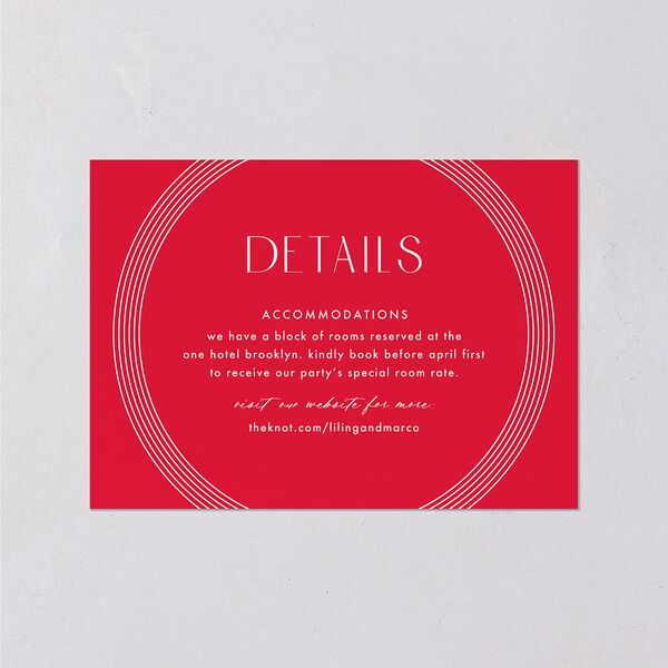 Lucky Circle Wedding Enclosure Cards True Red Signature