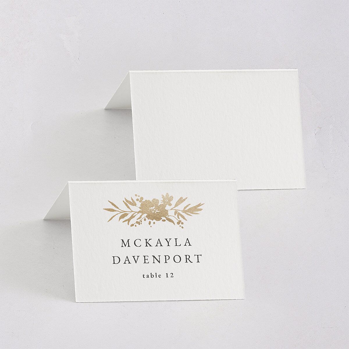 Gilded Wildflower Place Cards Gold Pure White Signature